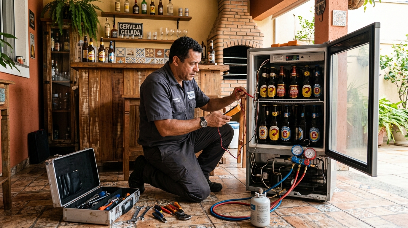 Recarga de gás refrigerante de cervejeira em Caxias do Sul‑RS